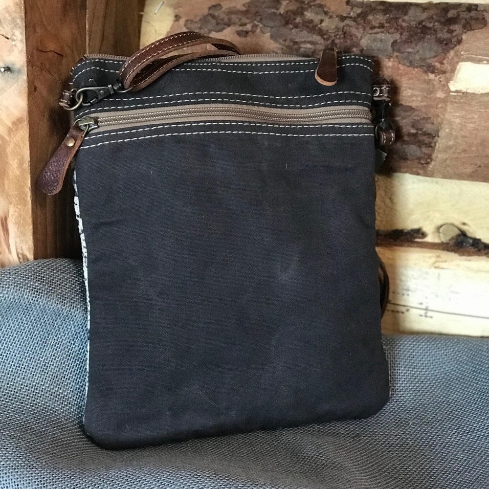 🎁 Myra Crossbody shoulder purse bag Tweed leather ♻️ new with tags - Picture 3 of 6